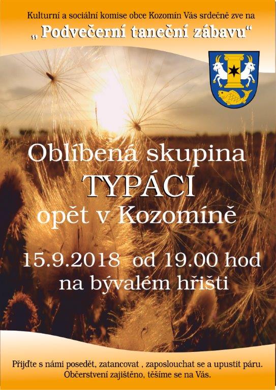 Plakát - taneční zábava v Kozomíně